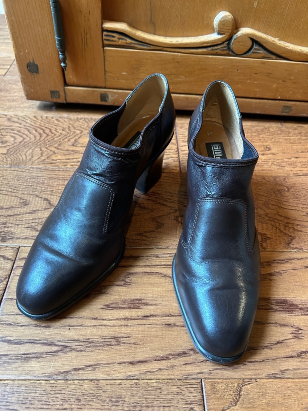 Bruno Magli Dark Brown Leather Slip-On Dress Shoes